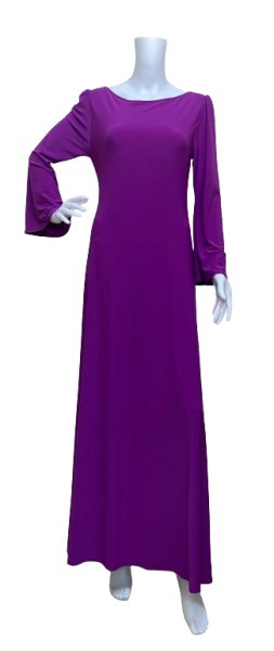 画像1: 枚数限定　BA14スペシャルセールベルスリーブドレス　パープル45 (1)